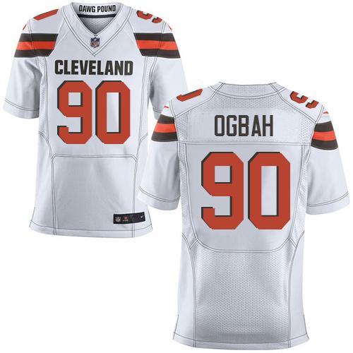 Nike Browns #90 Emmanuel Ogbah White Men's Stitched NFL New Elite Jersey